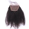 Afro Kinky Curly Lace Closure Human Hair 4"x4"Size Free Part Top Full Frontal Closure Piece with Baby Hair Remy Hair Extension 08"inch