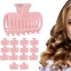 15Pcs/Set Compact Hot Rollers, Curler Clip Hair Roller Fixing Clamp Holding Section Claw Hairdressing Tool Self Grip Hair Rollers Set Rollers Hair Curlers for Girls Women(pink)