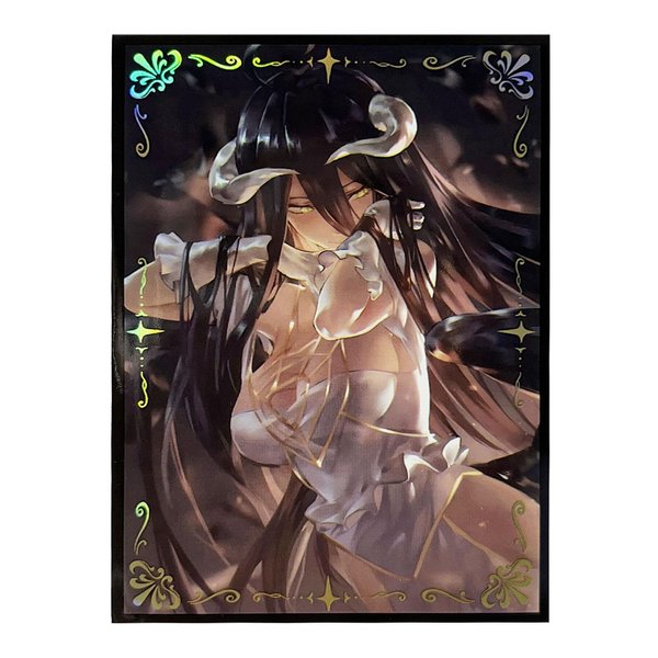 60 PCS Holographic Flashing Anime Card Sleeves for MTG, 67×92mm Top Loading Board Game Inner Trading Card Sleeves Card Protector Compatible with TCG/PTCG(Overlord)