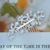 Crystal Wedding Flower Hair Comb Silver Bridal Side Hair Combs Rhinestone Leaf Headpiece Handmade Diamond Hairpiece Bride Hair Accessories for Women (Silver)