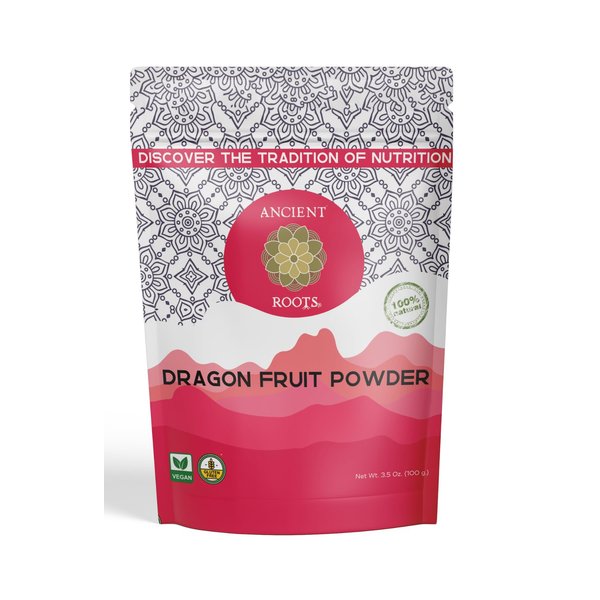 Ancient Roots Dragon Fruit Powder - All-Natural Food Coloring, Filled with Antioxidants, 25 Servings (3.5 ounces)