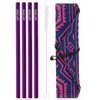 LAST STRAW Geometric Roll Bag Collection – Stainless Steel Purple Cocktail Straws and Brush in a Geometric Rollbag. 7.5" in length, 8mm in width.
