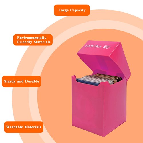 CAMATET 6 Pack Card Deck Boxes, Trading Card Storage Box, Holder Card Game Cases Collectible 100+, Card Storage Boxes for Magic the Gathering, MTG, Baseball, Basketball, Football Card