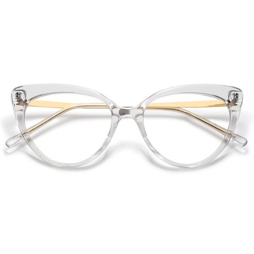 SOJOS Cateye Blue Light Blocking Glasses Women, Anti Eye Strain Computer Glasses Non Prescription SJ5056 with Crystal Frame/Anti-Blue Light Lens
