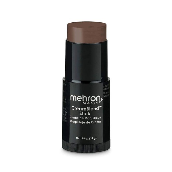 Mehron Makeup CreamBlend Stick | Face Paint, Body Paint, & Foundation Cream Makeup | Body Paint Stick Perfect for Halloween Makeup .75 oz (21 g) (Ebony)