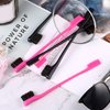 BBTO 2 In 1 Double Sided Hair Edges Brushes and Combs Combo Pack - Smooth Grooming and Edge Control (Rose and Black)