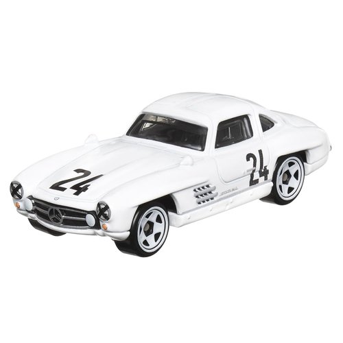 Hot Wheels Collectible Die-Cast Vintage Racing Club Vehicle - White Sports Car - Inspired by 1954 Mercedes-Benz 300 SL - HRT81-1/6