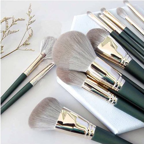 RIJAHO Makeup Brush Gift Set: 14 Professional Makeup Brush Set Senior Plant Fiber Bionic Silk Synthetic Face Kabuki Brush Set Foundation Blush Eye Shadow Brush Set