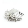NYFASHION101 Women's Elegant Bridal Rhinestone Flower Pattern Hair Comb HC4250, Simulated Pearl, Silver-Tone