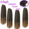 Starlovely Passion Twist Hair 18 Inch, Pre-Looped Crochet Braids for Black Women, Bohemian Curly Twist T27 color Synthetic Hair Extensions