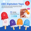 Alphabet Learning Ice Cream Matching Toys Montessori Preschool Learning Letter Sorting Stacking Toys for Toddlers,ABC Counting Toys Upper & Lowercase Alphabet Matching Game Gift for 3 Year Old Kids
