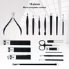 Manicure Set Professional Nail Clippers Kit Pedicure Care Tools- Stainless Steel Women Grooming Kit 18Pcs for Travel or Home (Pink)