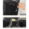Pritent Car Trash Can with Lid, Cute Leakproof Car Trash Garbage Bag Hanging Vehicle Trash Bin Small Portable Automotive Garbage Cans Organizer for Back/Front Seat/Console(Trapezoid,Black)