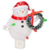 Snowman with Wreath Night Light 6.5 Inch, Plastic