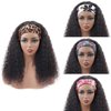 VIVIBABI Human Hair Headband Wigs Deep Water Wave None Lace Front Wigs 18 Inch Glueless Wig 180% Density Brazilian Virgin Human Hair Headband Wigs for Women Natural Color