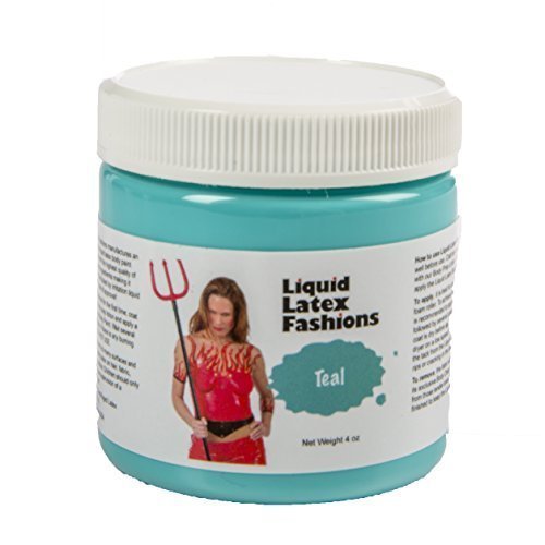 Teal 4 Oz - Liquid Latex Body Paint, Ammonia Free No Odor, Easy On and Off, Cosplay Makeup, Creates Professional Monster, Zombie Arts