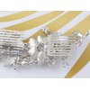 Alilang Silvery Tone Crystal Rhinestone Flower Leaf Bridal Long Hair Comb