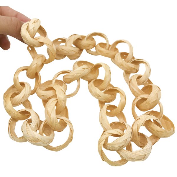 Bonka Bird Toys 800 Bamboo 30-Inch Chain Foot Talon Craft Part Bird Parrot Cage Toy, Conure, Cockatiel, Pionus, and Similar Breed Sizes