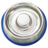 Mr. Peanut's Stainless Steel Interactive Slow Feed Dog Bowl with a Blue Silicone Base, Fun Healthy Bloat Stop Feeder (Medium)