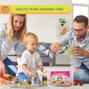 FUNERICA Play Food and Realistic Stainless-Steel Pots and Pans and Utensils - Cutting Fake Food and Pretend Toy Kitchen Accessories Cooking Toy Playset for Toddlers and Kids