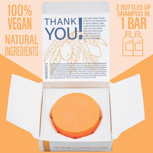 Luxiny Natural Conditioner Bars for Hair, Made in USA, a Sulfate Free Conditioner Bar for up to 70 Uses at Home or as a Travel Conditioner – Normal to Dry Hair, 50g (Mango)