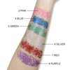 Jutqut Body Glitter Stick, Chunky Glitter Gel for Face Body Hair, Face Glitter Gel Makeup, Sparkling Holographic Mermaid Sequins Paint, Waterproof Multiuse Makeup Glitter Face Paint, 02#Pink