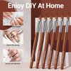 Modelones 3pcs Acrylic Nail Brush Set, Size 8/10/12 Kolinsky Acrylic Brushes for Acrylic Powder Application, Nail Extension, 3D Nail Carving, Round Shaped Nail Art Brushes with Wooden Handle