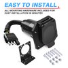 MICTUNING 4-Way Flat to 7-Way Round Blade Trailer Adapter Wiring Plug Connector with Mounting Bracket