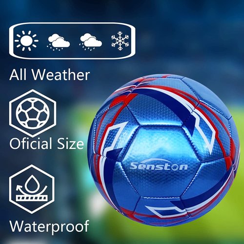 Senston Soccer Ball Size 5 for Kids and Adult Training Ball Official Match Football Balls with Pump