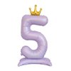 42 Inch Standing Base Purple Number 5 Balloons With Crown, 5th Birthday Decorations for Girls, 5th Birthday Party Supplies, Happy Birthday Balloons. (Purple 5)
