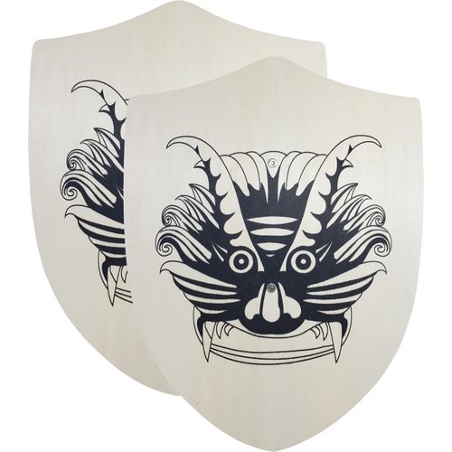 Adventure Awaits! - 2-Pack - Handmade Wooden Toy Dragon Face Shield - Handmade - Lightweight Wood Toy Shield Set for Outdoor Play