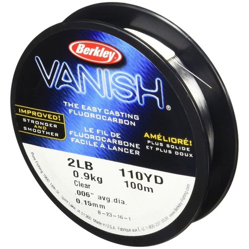Berkley Vanish®, Clear, 2lb | 0.9kg, 110yd | 100m Fluorocarbon Fishing Line, Suitable for Saltwater and Freshwater Environments