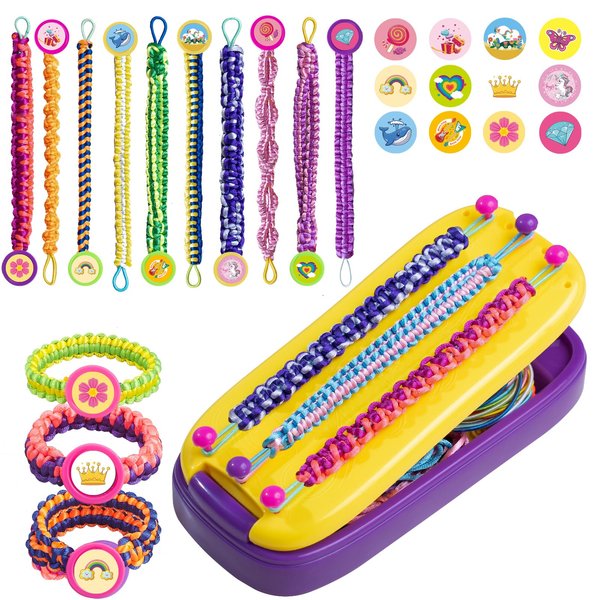 Simfunso Friendship Bracelet Making Kit for Girls, Gift for 7 8 9 10 11 12 Year Old Girls, Present for Teen Girl, Arts and Crafts Kit for Kids Ages 8, Birthday Gift Toys for 8-12 Years Old