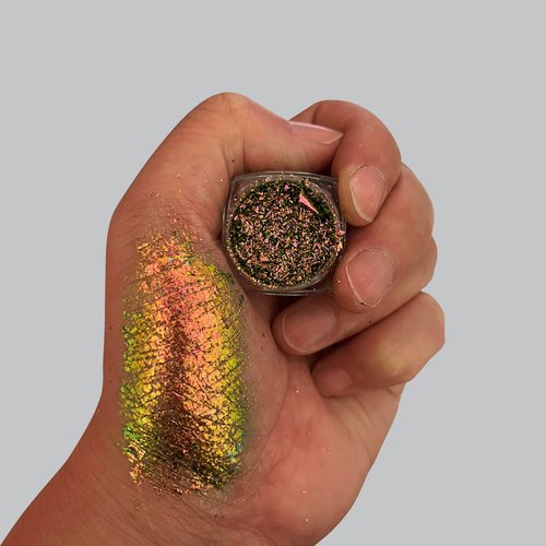SZDYM Super shine duochrome powder,Colorful neon eye shadow flakes,Multi-Reflective Finishes Makeup,0.26 Grams Pressed Highly Pigmented Minerals (#03)