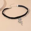 TseanYi Black Velvet Choker Necklace Goth Silver Snake Dark Neckalce Punk Snake Velvet Suede Neckalce Dark Serpent Pendant Necklace