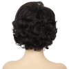 Kaneles Short Curly Wavy Black Wigs for Women Heat Resistant Synthetic Full Head Hair Costume Wig Natural Looking