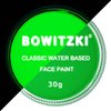 Bowitzki 30g Professional Face Paint Body Paint Water Based Face painting Makeup Safe for Kids and Adults Split Cake Single Color (Neon Green)