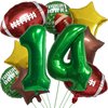 HADCKJA Football Balloon Football Birthday Decorations 14th Birthday Balloon Rugby Gold Brown Star Rugby Field Balloon Touchdown Sports Theme Football Party Supplies Birthday Party Decorations 10Pcs