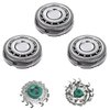 SH60 Replacement Head Blades Replace Part Upgraded Shaving Head Fit for Philips Series 6000 S6000 Men's Razor Fit for Norelco Shaver S6880/81, S6810/82, S6850/85, S6xxx Series with Cleaning Brush