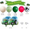 Farm Tractor Birthday Party Supplies 137 Pcs Tractor Balloon Garland Arch Kit Green Tractor with Farm Animal Cow Print Latex Balloons for Tractor Birthday Autumn Harvest Party Decoration
