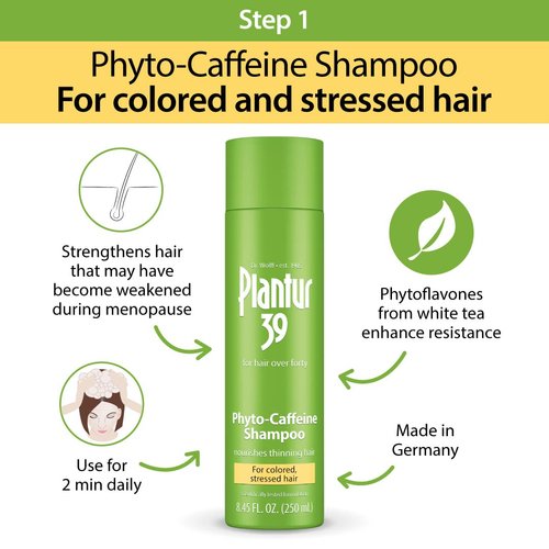 Plantur 39 Phyto-Caffeine Women's 3-Step System for Colored, Stressed Hair - Shampoo (8.45 fl), Conditioner (5.07 fl), Tonic (6.76 fl)