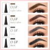 2024 New Magic Eyebrow Pencil 4 Fork Tip 3D Microblading, Waterproof Natural Makeup Fine Stroke Eyebrow Tattoo Pencil with 4 Micro-Fork Tip for Women Girls(Light brown)