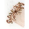 Faship Gorgeous Smoked Topaz Rhinestone Crystal Floral Hair Comb