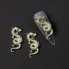 WOKOTO 20pcs Gold and Silver Chinese Dragon Nail Charms for Long Nails Dragon Jewelrys 3D Nail Jewelry for Acrylic Nails Art 3D Dragon Charms Silver Nail Studs Charms for Nails Designs Charms