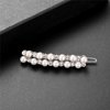 Lux Accessories White Pearls Clear Crystal Rhinestones Silver Bridal Wedding Hair Barrettes