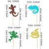 Ercadio 28 Pack Animal Cupcake Toppers Snake Cupcake Picks Frog Chameleon Gecko Cupcake Kids Birthday Cupcake Decorations for Baby Shower Birthday Animal Theme Party Cake Decor Supplies