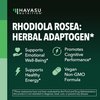 Rhodiola Rosea Supplement - Herbal Adaptogen for Mental and Physical Performance Support (3% Salidrosides, 3% Rosavins Extract) - 60 Count - Vegan, Non-GMO, and Gluten-Free Capsules - 2 Month Supply