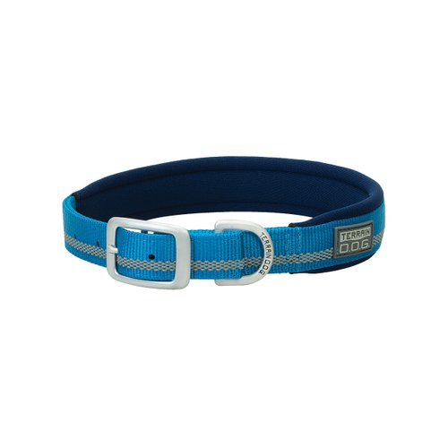 Terrain D.O.G. Reflective Neoprene Lined Dog Collar, 17" (15-18 in., 3/4 in. width), Blue