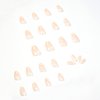BABALAL 24Pcs Nude Fake Nails Medium Oval Press on Nails Cute Flower Artificial Acrylic Nails Glossy Full Cover Nail Tips for Women and Girls