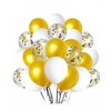 300 Pack Gold and White Balloons + Gold Confetti Balloons - 12 Inch for Birthday Party, Wedding, Baby Shower, Graduation - White and Gold Balloons Decorations